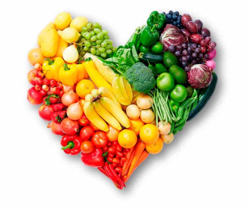 Különféle zöldségek és gyümölcsök a Kedvenc diétához